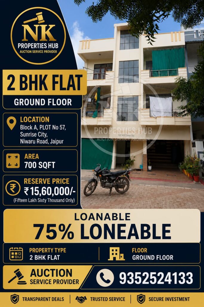 2 BHK Ground Floor Flat for Sale/Auction – Sunrise City, Niwaru Road, Jaipur 1001376095
